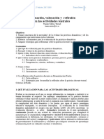 Evaluación Valoración Reflexión en - Actividades - Teatrales Master Teatro Aplicado 2018