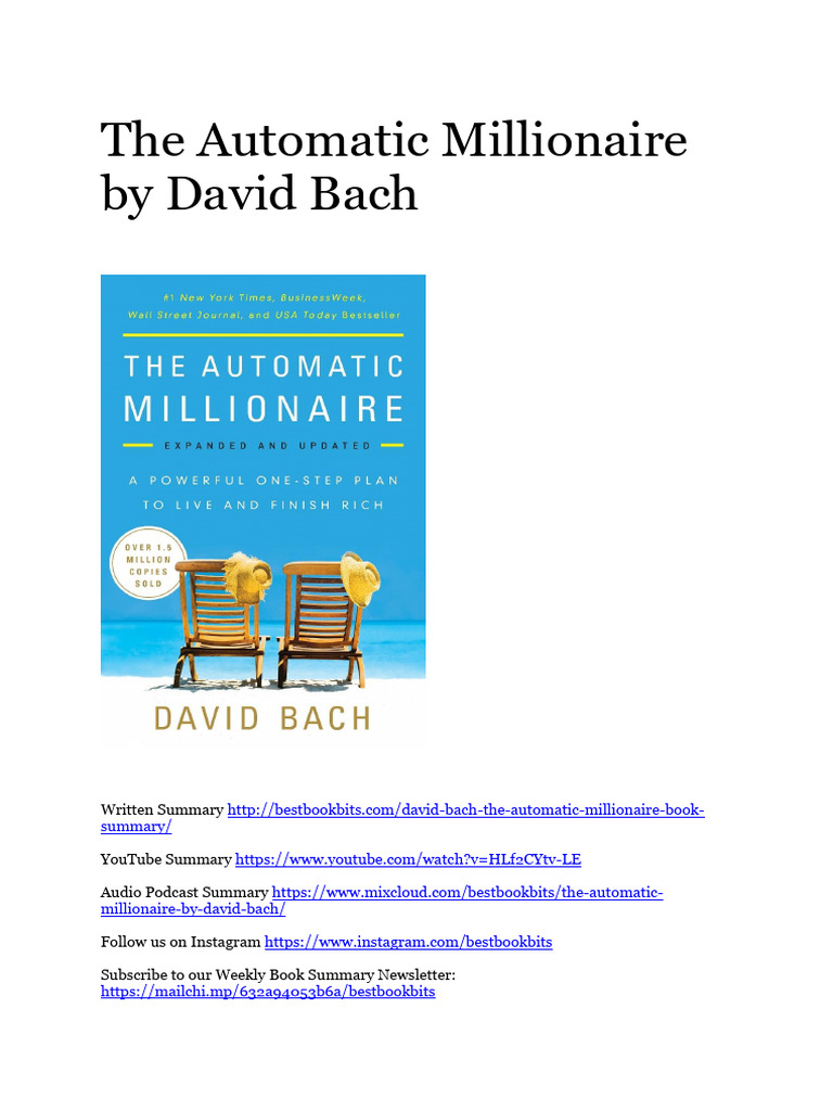 The Automatic Millionaire by David Bach | PDF | Mortgage Loan | Investing