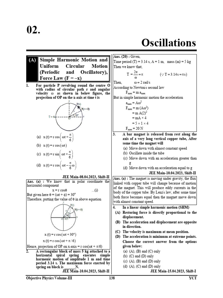 139514485YCT Oscillations NEET JEE Questions Practice PDF