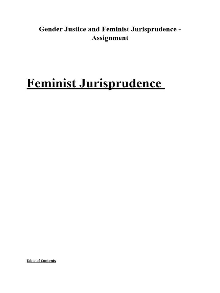 Understanding Feminist Jurisprudence | PDF | Gender Studies | Feminism