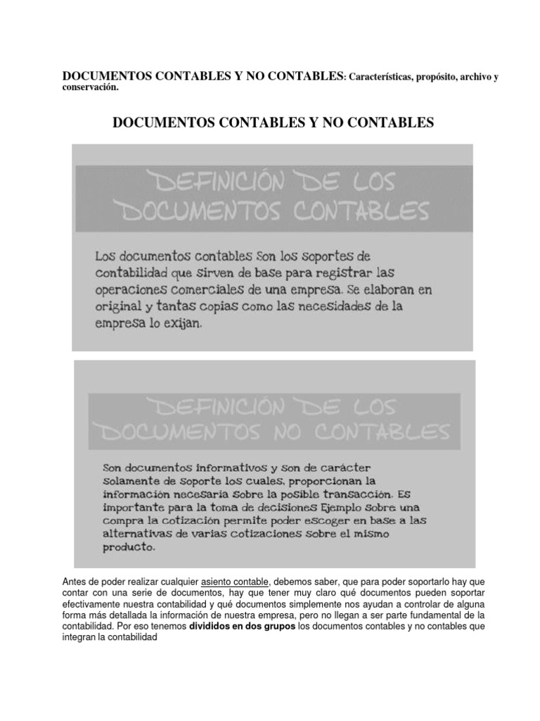 Documentos Contables y No Contables | PDF | Contabilidad | Servicios ...