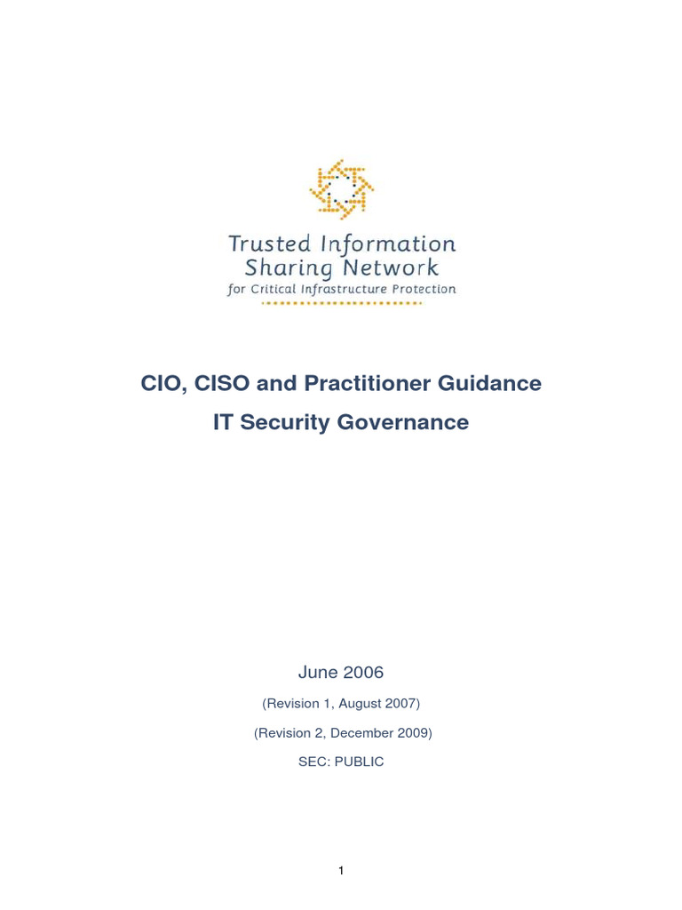 Au-Bp-Cio Ciso Practitioner Guidance On It Security Governance-Eng-2009 ...