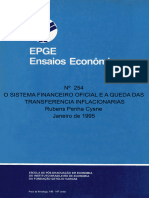 Cysne (1995) - O Sistema Financeiro Oficial e A Quada Das Transferências Inflacionárias