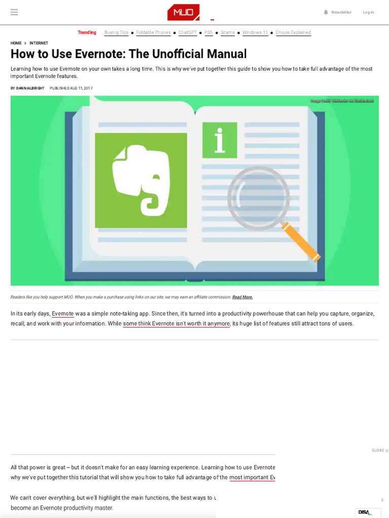 How To Use Evernote - The Unofficial Manual | PDF