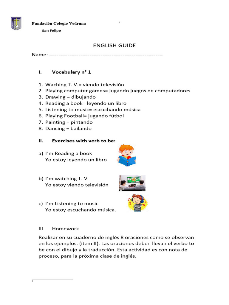 Guia de Inglés Unidad 6 Segundo A y B | PDF