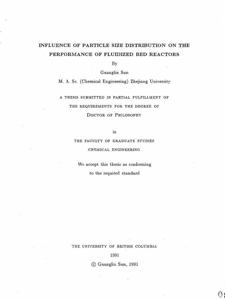 Influence of Particle Size Distribution On The Performance of Fluidized ...