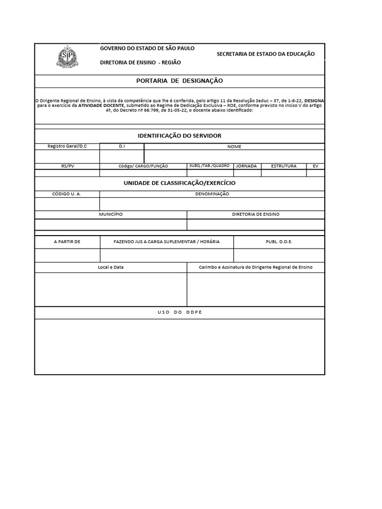Portaria de Designação Docente | PDF