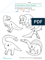 Color by Number Dinosaurs