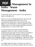 E-Waste Management in India - Waste Management - India