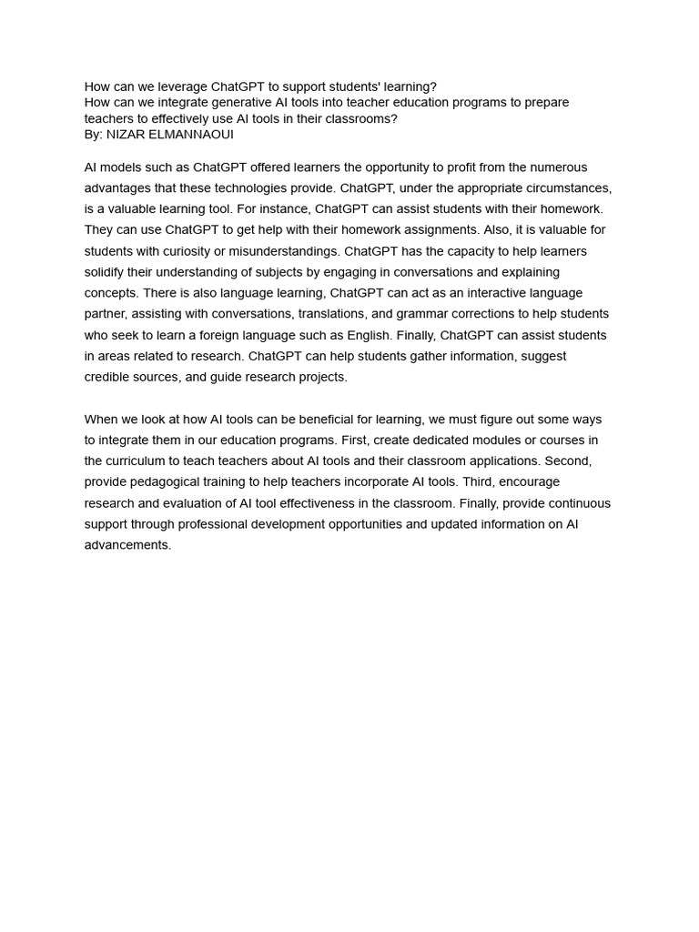 ChatGPT For Learners and Learning | PDF | Career & Growth