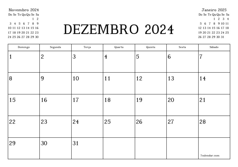 Calendário Dezembro 2024 | PDF