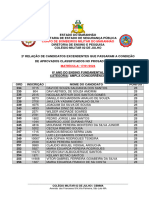 CONVOCAO DE EXCEDENTES  - 2 CHAMADA