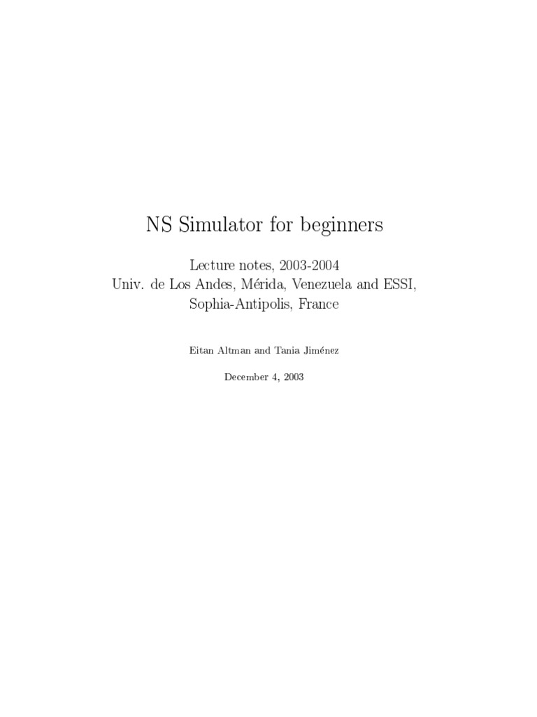 NS Simulator For Beginners | PDF