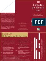 III Jornadas de História Local de Lousada Progra e Ficha de Inscrição