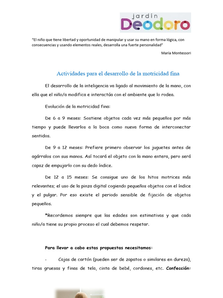 Actividades para El Desarrollo de La Motricidad Fina | PDF