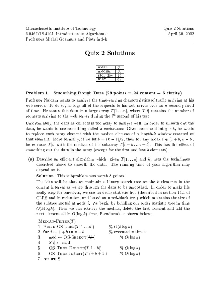 Quiz 2 Sol | PDF