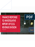 Finance Response To Investigative Report of CCG Revenue Division