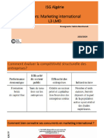 ISG Algérie Cours: Marketing International L3 LMD: Enseignante: Sabira Bencheneb