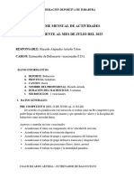 Informe Mensual de Actividades Baloncesto Fdi Julio