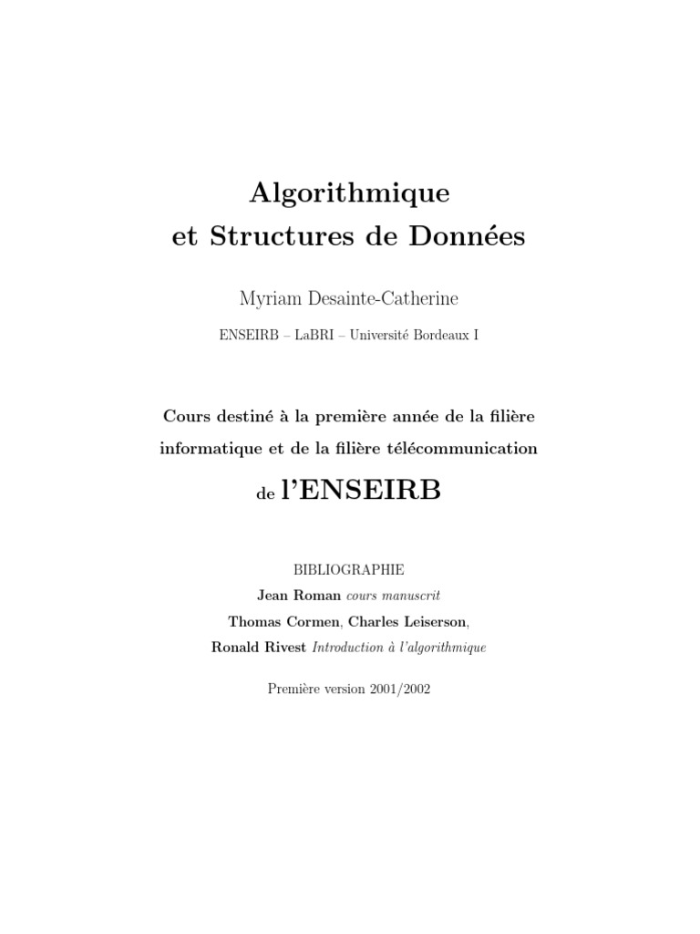 Algorithmes et Structures de Données | PDF | Structure de contrôle ...