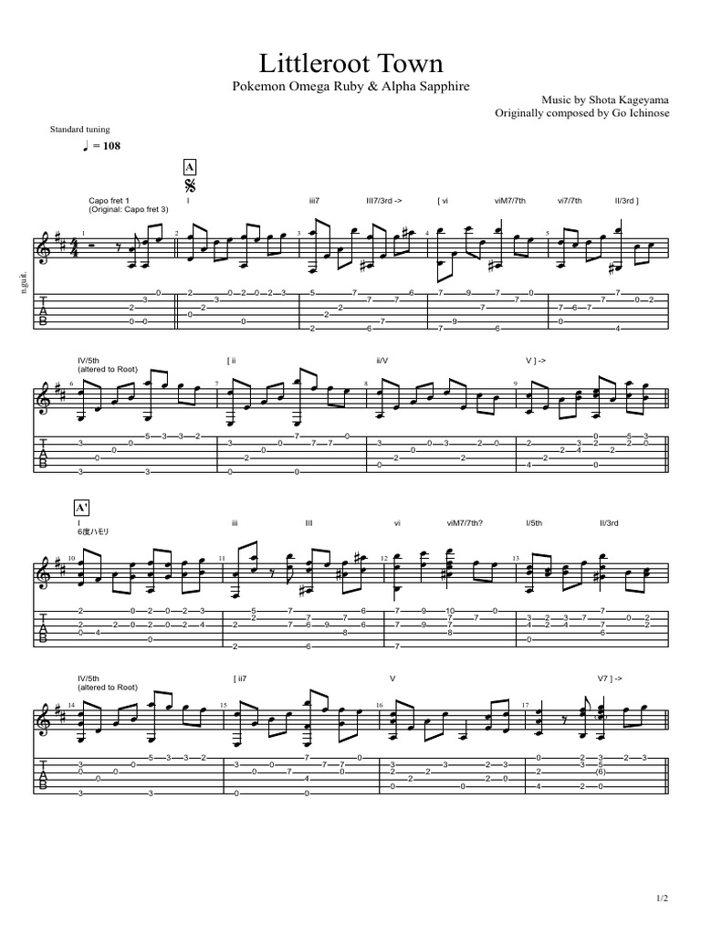 Littleroot Town Music Guide | PDF | Pokémon | String Instruments