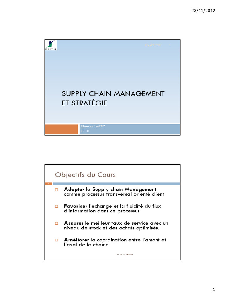 Optimisation de la Supply Chain Management | PDF | Logistique | Gestion ...
