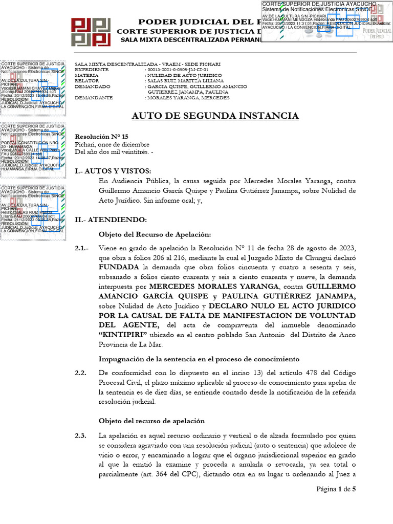 Exp. 00013-2021-0-0505-JM-CI-01 - Resolución - 00839-2023 | PDF