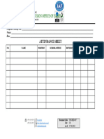 FM HRD 007 Attendance Sheet