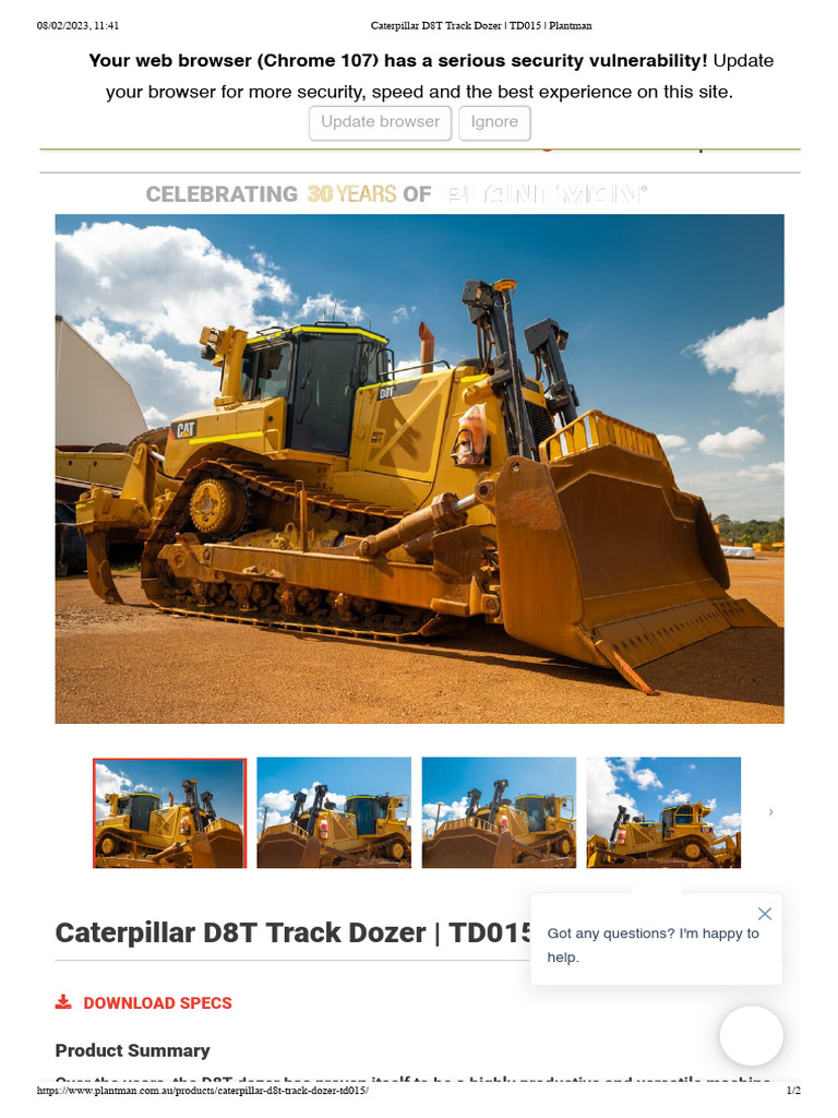 Caterpillar D8T Dozer Specifications | PDF | Off Road Vehicles | Off ...