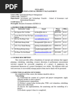 Syllabus International Project Management TMAE315