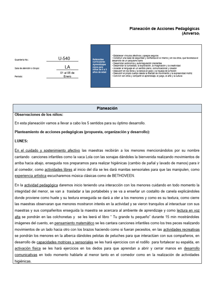 Planeaciones de ENERO 2024 PDF Aprendizaje Psique (psicología)