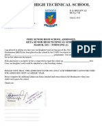 Admission Letter