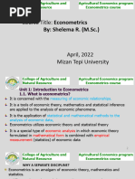 Econometrics MTU