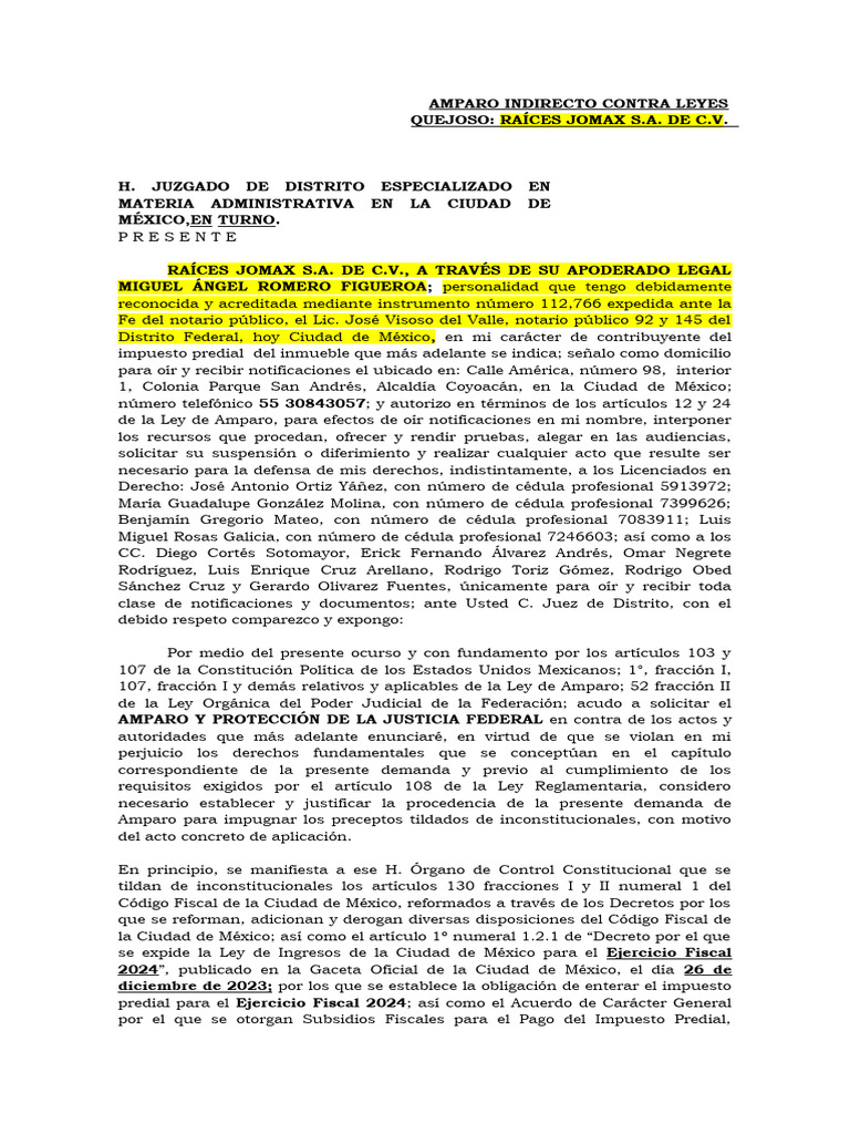 Amparo Indirecto contra Leyes Fiscales | PDF | Impuestos | Caso de ley