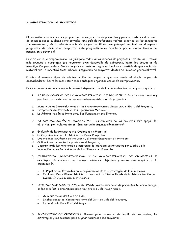 Tematica administracion de proyectos pdf gesti n de proyectos