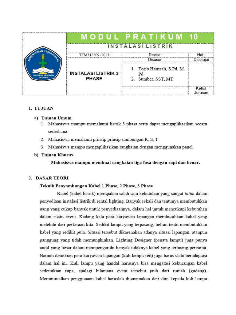 Modul Membuat Rangkaian Instalasi Listrik 3 Phase | PDF