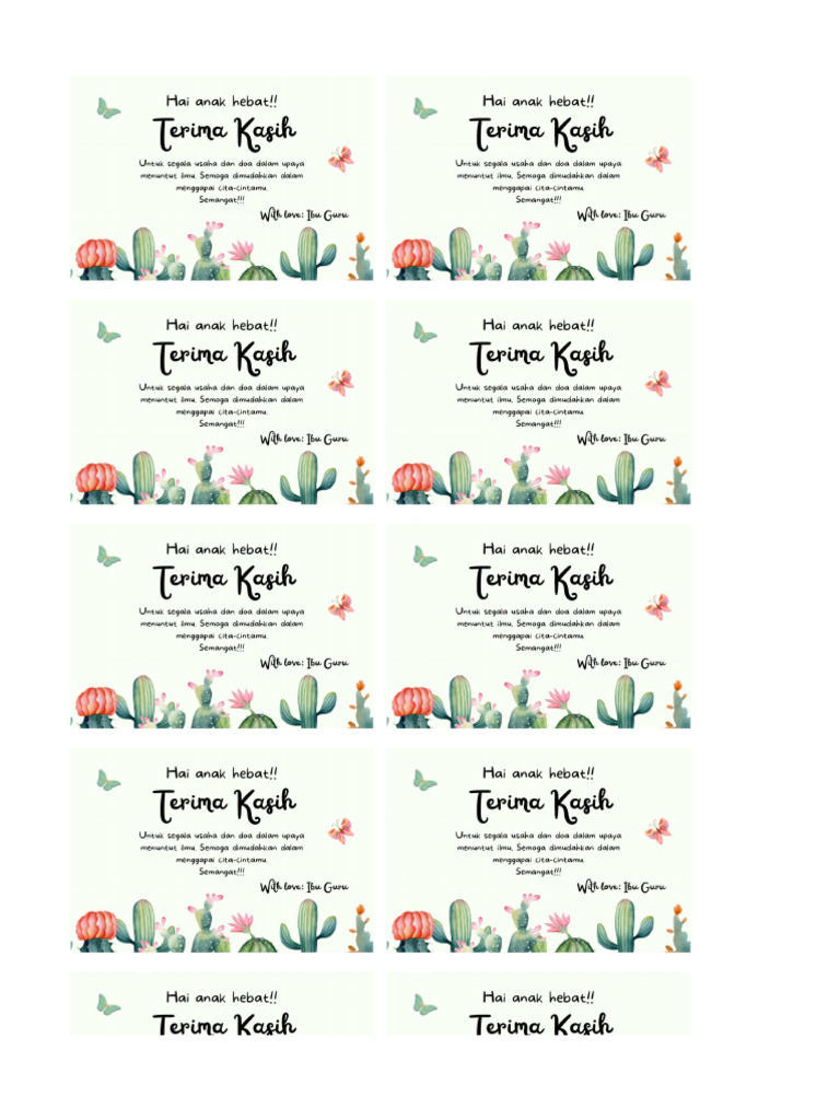 Kartu Ucapan Siswa | PDF