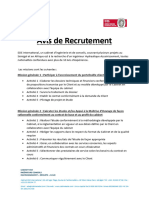 Recrutement Ingenieur Hydraulique Assainissement