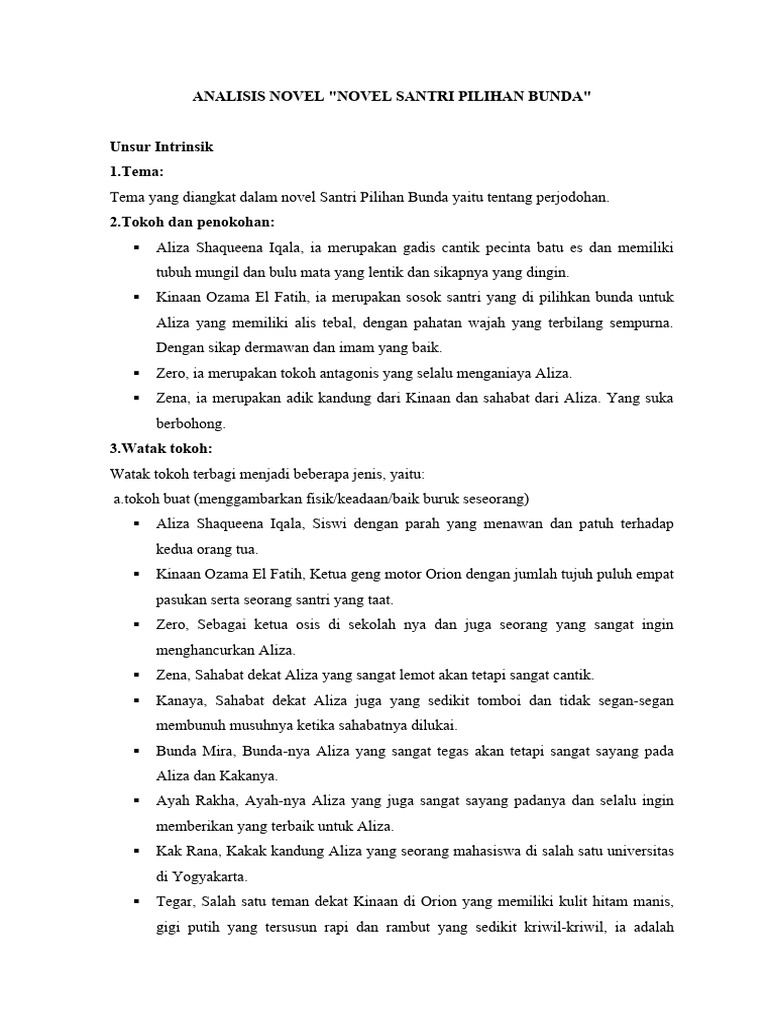 Analisis Novel Pdf