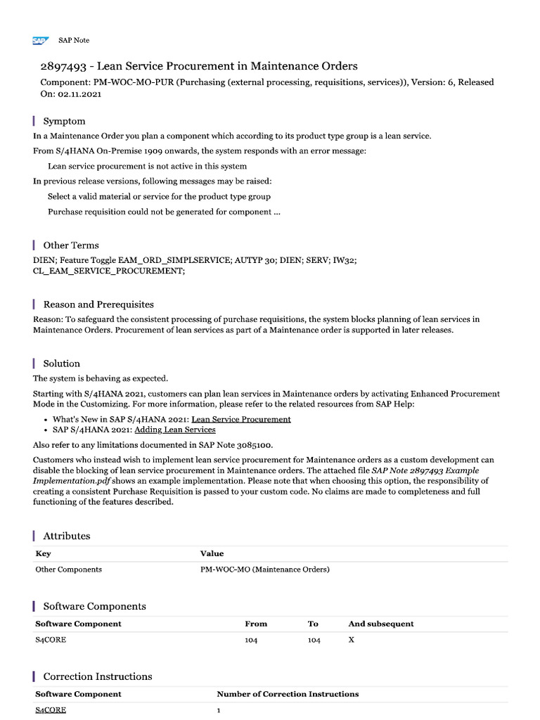 Lean Service Procurement in Maintenance Orders | PDF