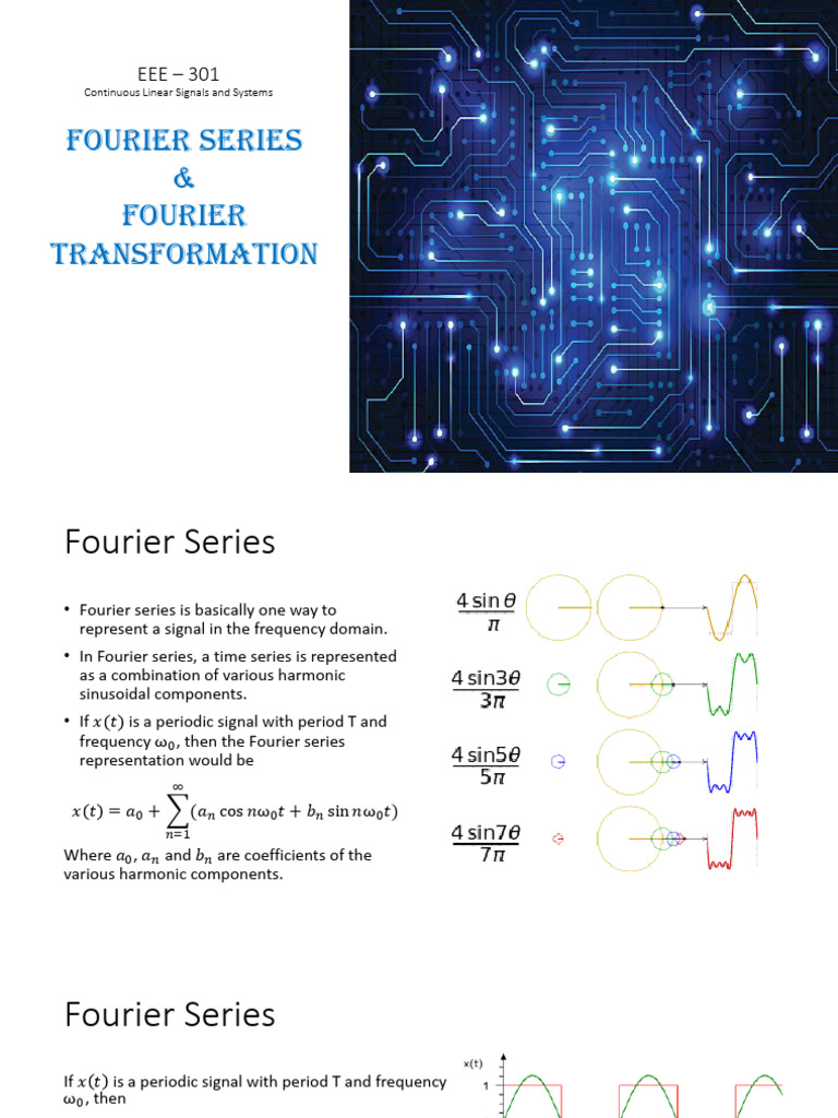 Fourier Series and Transform Overview | PDF | Fourier Transform ...