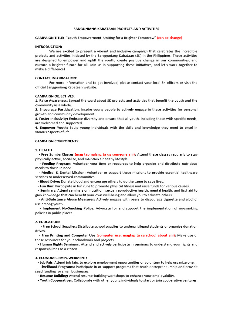 Empowering Youth Through SK Initiatives | PDF | Emergency Management ...