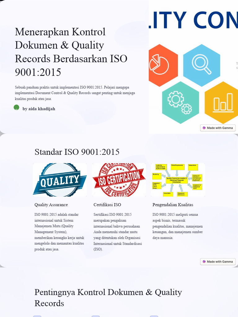 Menerapkan Kontrol Dokumen and Quality Records Berdasarkan ISO 90012015 ...