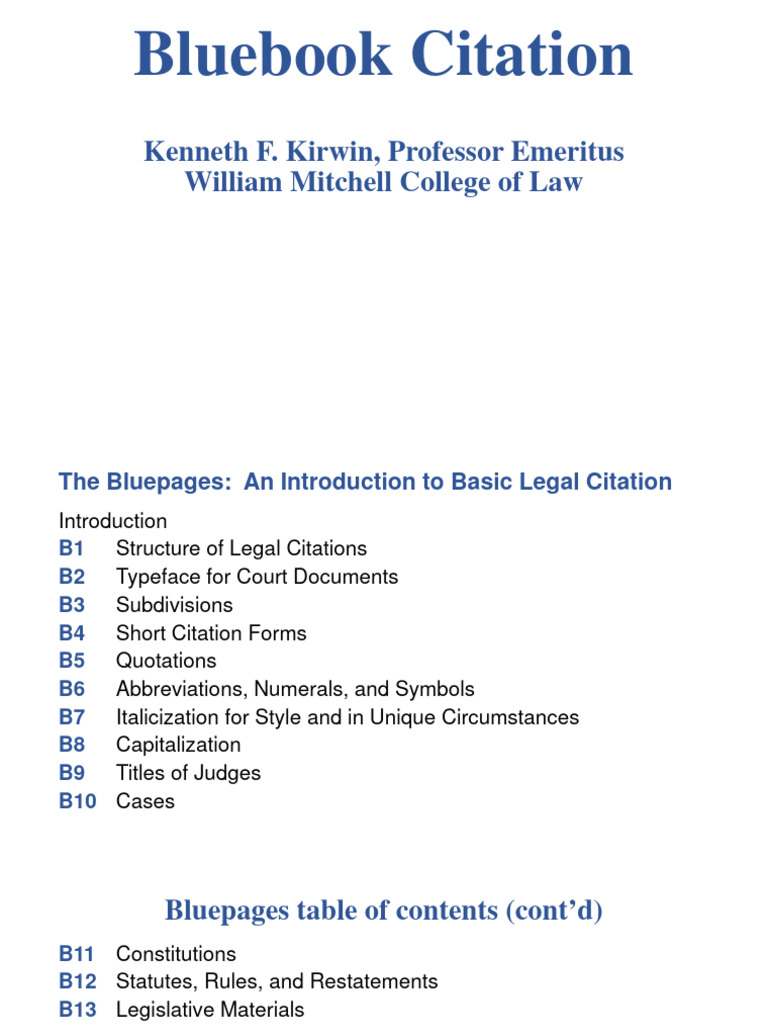 Bluebook Citation | PDF | Law