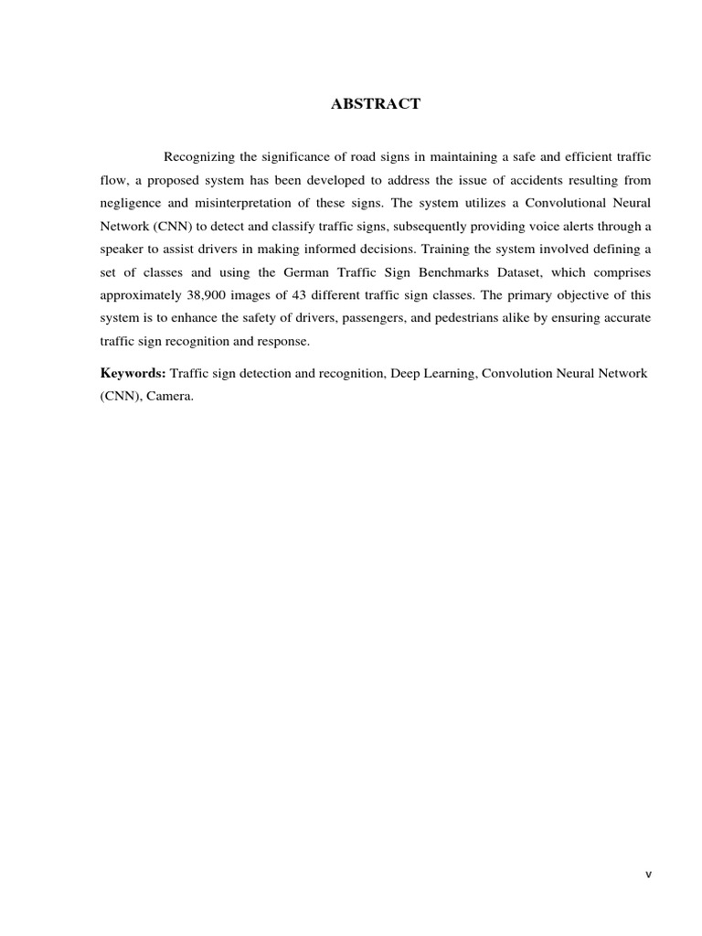 Traffic Sign Detection System Using CNN | PDF | Technology & Engineering
