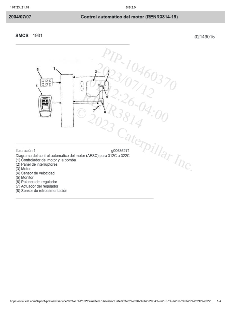 Diagrama del Control AEC en Excavadoras | PDF | Motores | Ingeniería ...