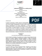 Módulo 15 Unidad 3 Sesión 7: Internacionalización Del Derecho en Su Ámbito Privado