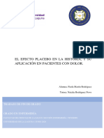 El Efecto Placebo en La Historia, y Su Aplicacion en Pacientes Con Dolor.