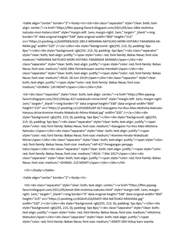 Table mISHIMA nATSUKO PDF