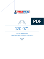 Exam Summary - Syllabus - Questions: Oracle Database SQL